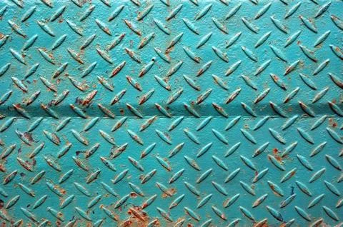 Patterns of old green iron wall 스톡 사진