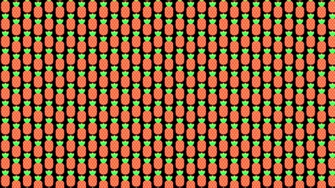 Patterns of pineapples on a black background in a fun visual display for al.. Stock Footage 333445856