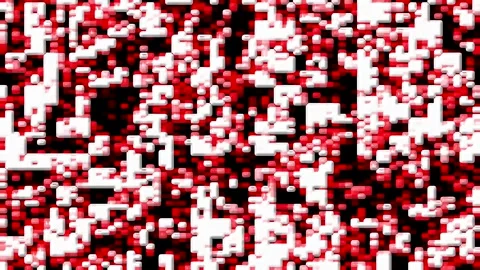 Patterns of red and white shapes in abstract design seen in a digital image Video stock 333445852