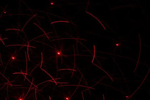 Patterns in red on the wall. Laser background. Party or disco concept. 스톡 사진