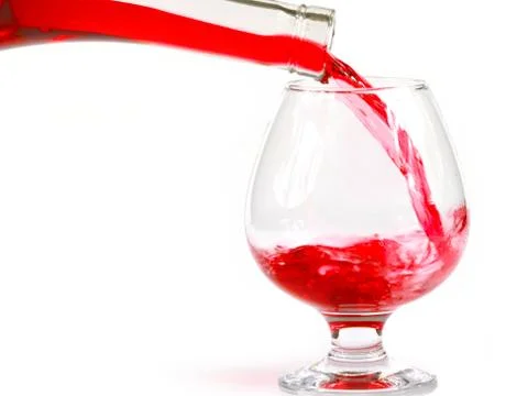 Patterns of red wine when pouring Stock Photos