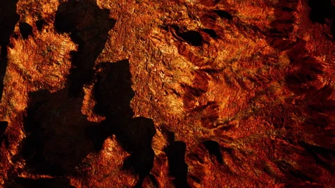 Patterns in rock formation show textures and colors in a cave setting Stock Footage 345012634