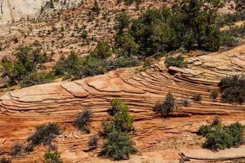 Patterns in the sandstone strata Stock Photos