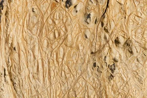 Patterns in sea cliffs at Skala Eresou, on Lesbos, Greece. Stock Photos