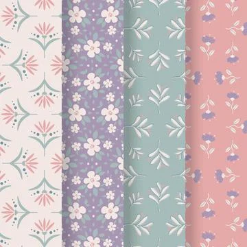 Patterns set. Floral elements. Patterns, backgrounds and wallpapers for you.. Illustrazione stock