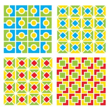 Patterns Simple geometrical backgrounds in a retro style Vector illustration	 Stock Illustration