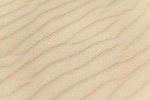 Patterns of soft, beige sand in a serene desert landscape captured in bright Stock Photos