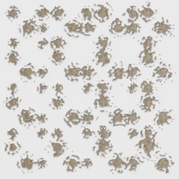 Patterns splashes and drops of lead on the beige floor. 3d rendering Stock Illustration