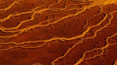 Patterns of toxic metals deposits in a river Stock-Footage 81167880