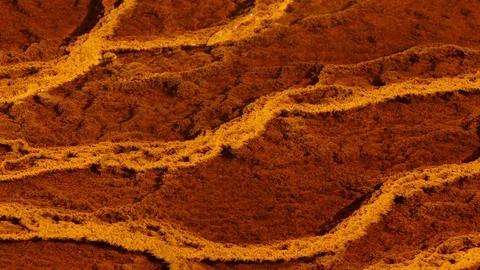 Patterns of toxic metals deposits in a river Stock-Footage 81167885