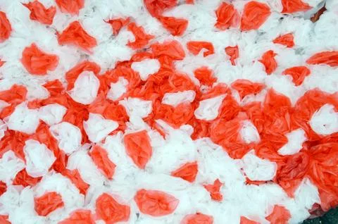 Patterns of used plastic bags 库存照片