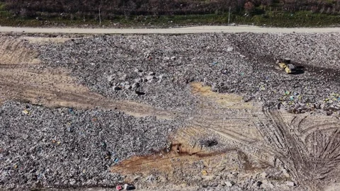 Patterns of waste and dirt at a landfill site 動画素材 338188286