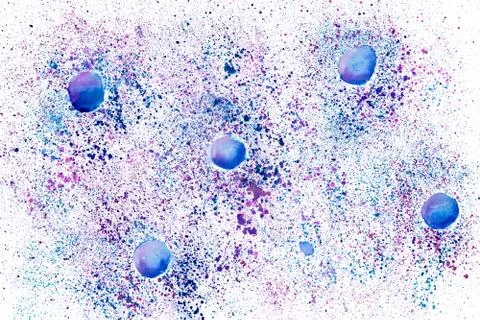 Patterns of watercolor paint of three colors on a white background. Stock Illustration