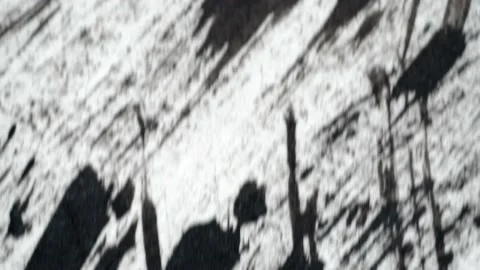 Patterns of white paint from a brush on a black background Video stock 169867928