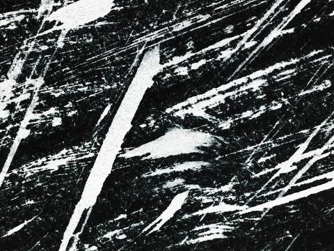 Patterns of white paint from a brush on a black background Stock Photos