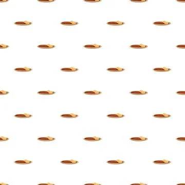 Patties and bread illustration pattern on white background Stock Illustration