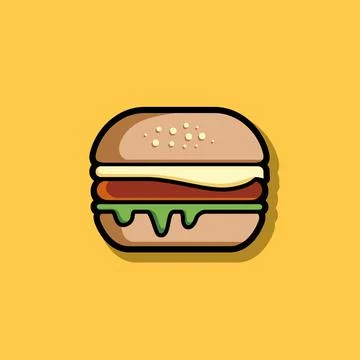 Patty Cheese Burger Stock Illustration