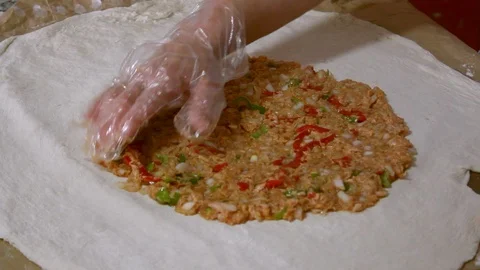 Patty, Pie, Meat Cake, Preparation of the fill (Empanada). Stock Footage 98018778