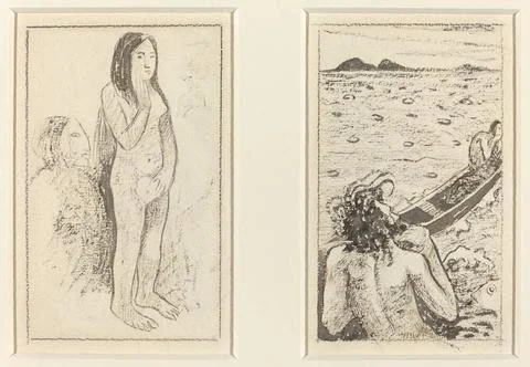 Paul Gauguin, Parau No Te Varau Ino (left); Tahitian Legend (right), c 189... Stock Photos
