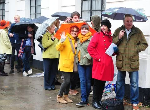 Paul Mccartney Fans Queue Outside The Bbc Maida Vale Studios In London. 150 Peop Stock Photos