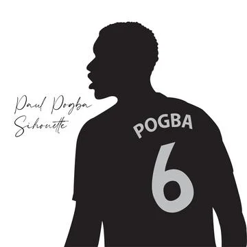 Paul Pogba vector vector silhouette black edition Stock Illustration