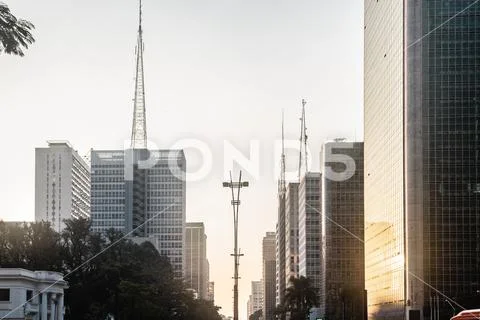 Paulista Avenue - São Paulo, Brasil. Stock Photo