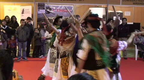 Pauliteiros - celtic stick dance routine Stock Footage 37489990