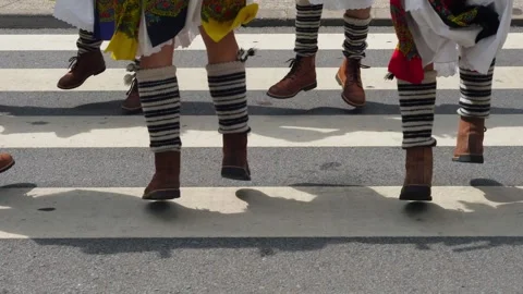 Pauliteiros Dancing in Miranda do Douro 動画素材 313486917