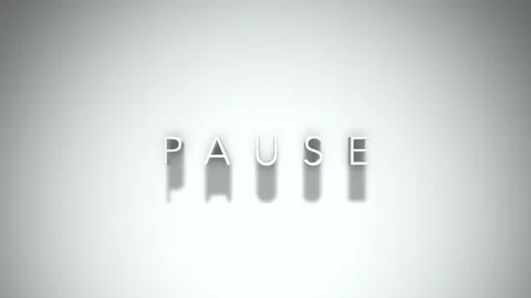 Pause 3D title animation with shadows on a white background Stock Footage 297381966