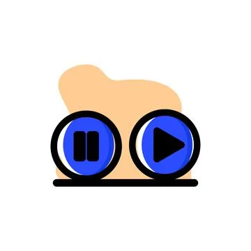 Pause and Play Button Conceptual Vector Illustration Design Icon Stock Illustration