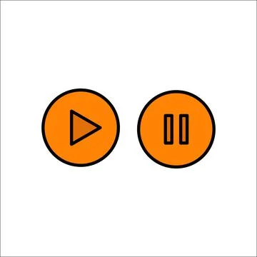 Pause and Play Button Icon Conceptual Vector Illustration Design Stock Illustration