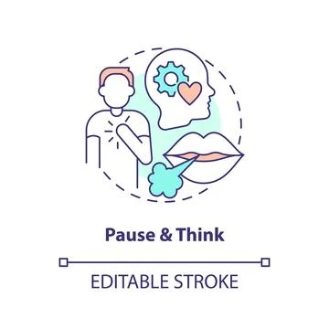 Pause and think concept icon Stock Illustration