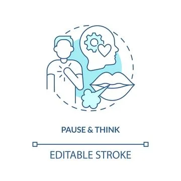Pause and think turquoise concept icon Stock Illustration