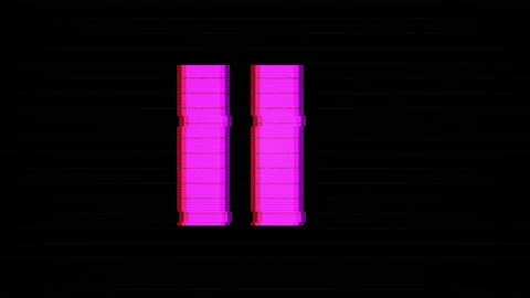 Pause button on black background screen. Stock Footage 334343884