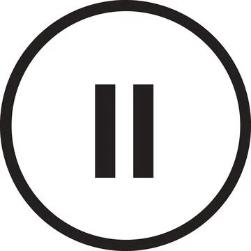 Pause Button Circle Icon Stock Illustration