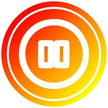 Pause button circular in hot gradient spectrum Stock Illustration