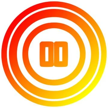 Pause button circular in hot gradient spectrum Stock Illustration