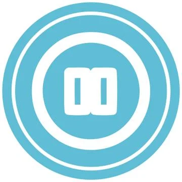 Pause button circular icon Stock Illustration