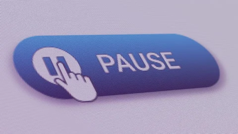 Pause Button Click Extreme Close Up Stock Footage 146061377