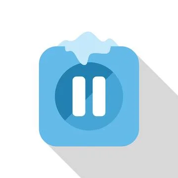 Pause button covered with snow, winter break concept Stock Illustration