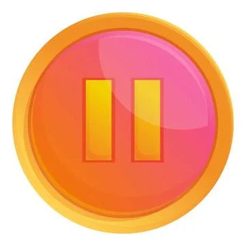 Pause button icon cartoon . Casino slot Stock Illustration