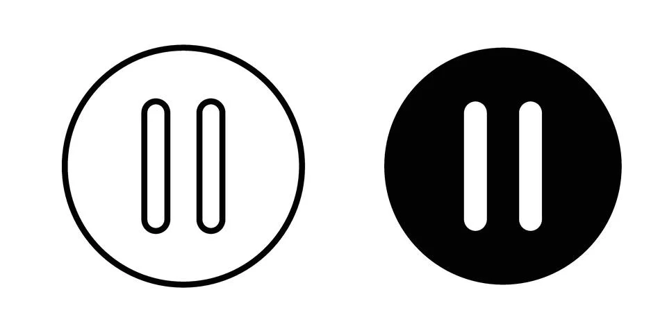 Pause button icon for design projects and web UI Stock Illustration