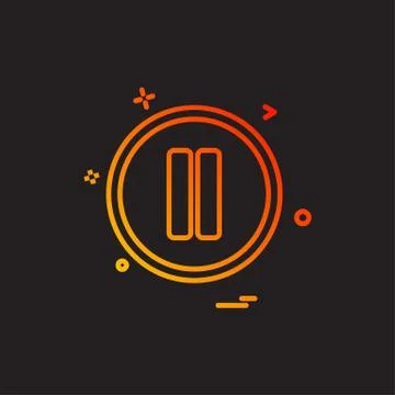 Pause button icon design vector Stock Illustration
