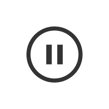 Pause button icon flat Stock Illustration
