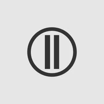 Pause button icon flat. Stock Illustration