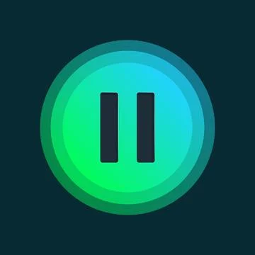 Pause button icon in flat style. Sound control vector illustration on isola.. Stock Illustration
