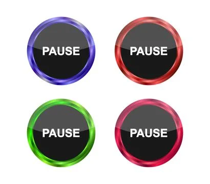 Pause button icon illustrated in vector on white background イラスト素材