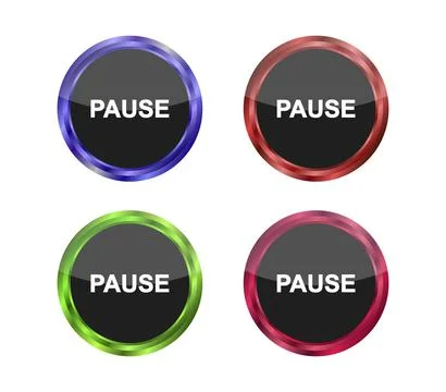 Pause button icon illustrated in vector on white background Stock Illustration