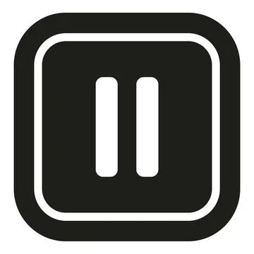 Pause button icon for media player interface design Stock Illustration