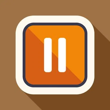 Pause button icon for media player interface Ilustração Stock